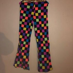 Rainbow checkered dance pants